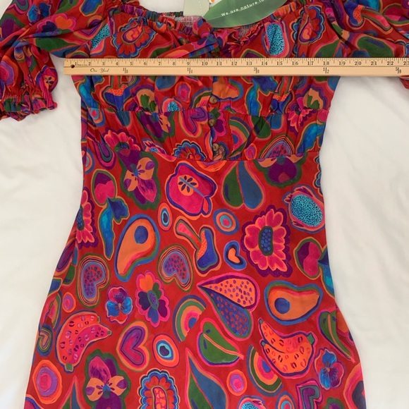 NWT FARM Rio Red Lisa Midi Dress - Fun Shapes Print - Size XL - Picture 8 of 11